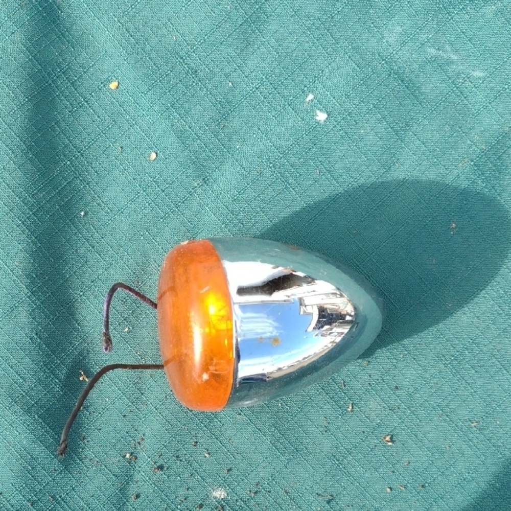 Chrome And Orange Motorcycle Turn Signal Light